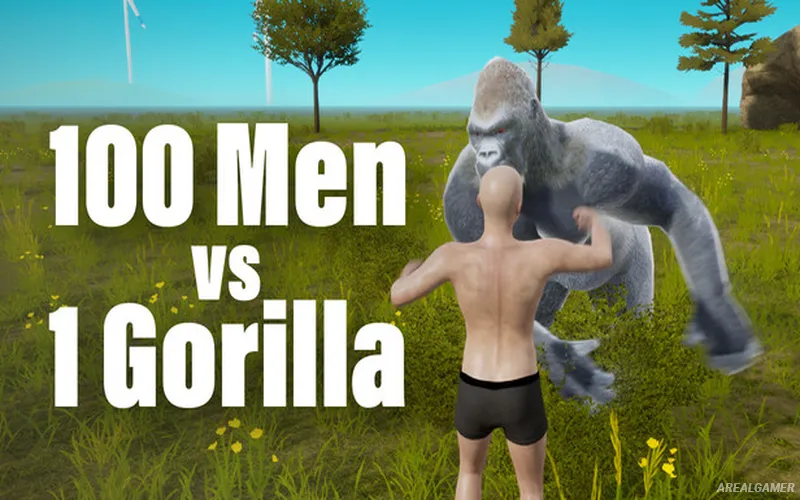 Gorilla Vs 100 Men Cover Art, Free Download, PC Game, Full Version