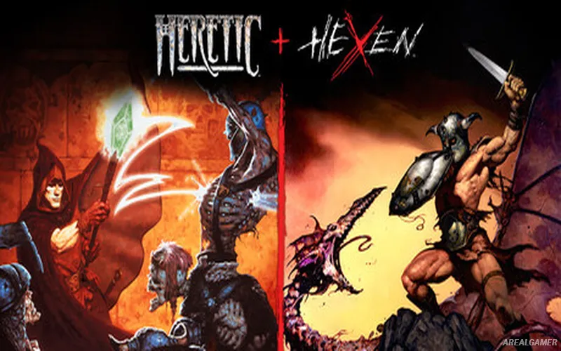Heretic + Hexen Cover Art, Free Download, PC Game, Full Version