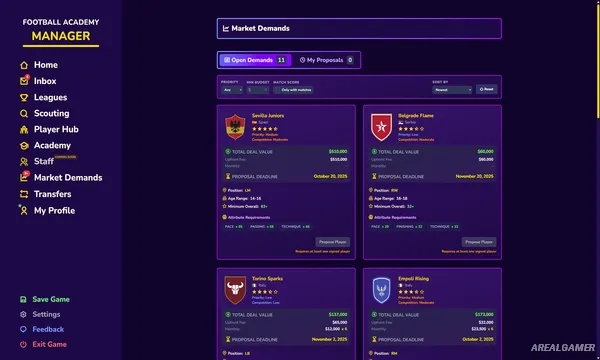 Football Academy Manager Screenshot 1